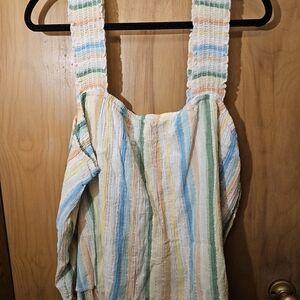 Striped Multicolor Textured Top